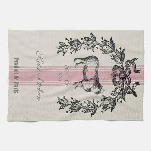 Vintages Französisch Geschirrtuch (Horizontal)