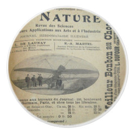 Vintages Französisch Gezeichnet Pull Keramikknauf