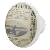 Vintages Französisch Gezeichnet Pull Keramikknauf (Rechts)