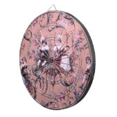 Vintages Französisch Rosa Toile Viktorianische Sti Dartscheibe (Vorderseite rechts)