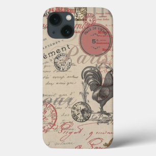 Vintages Französisch Schreiben Paris Rooster-Typog iPhone 13 Hülle
