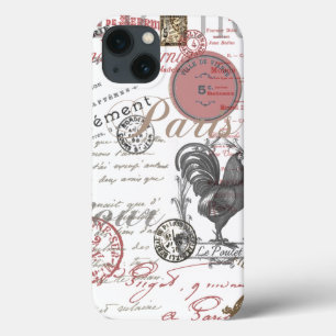 Vintages Französisch Schreiben Paris Rooster-Typog Case-Mate iPhone Hülle