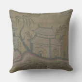 Vintages Französisch Textil Floral Weave Chinoiser Kissen (Rückseite)