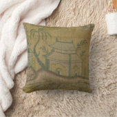 Vintages Französisch Textil Floral Weave Chinoiser Kissen (Decke)