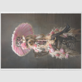 Vintages Französisch Yorkie Decoupage Seidenpapier