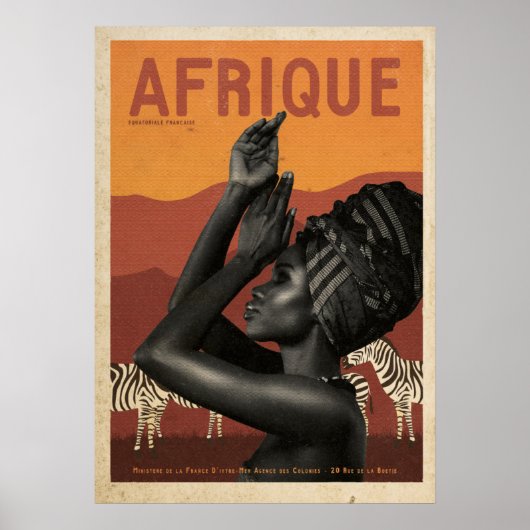 Vintages französisches Afrika Poster (Vorne)
