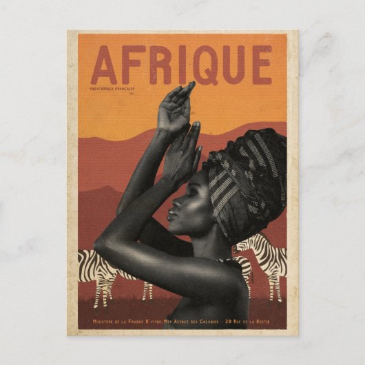 Vintages französisches Afrika Postkarte (Vorderseite)