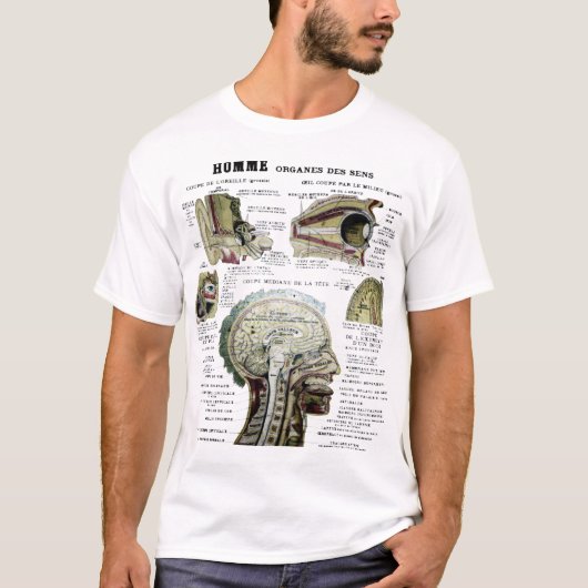 Vintages französisches Anatomie-Shirt T-Shirt (Vorderseite)