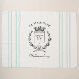 Vintages französisches Aqua-Ticking-Familienwappen Sherpadecke