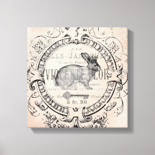 Vintages französisches ausgedehnte Leinwand des