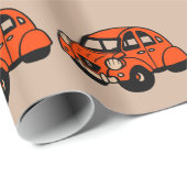 Vintages französisches Auto mit 2 Lebenslauf Geschenkpapier (Rolleneckpunkt)