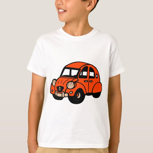 Vintages französisches Auto mit 2 Lebenslauf T-Shirt (Vorderseite)