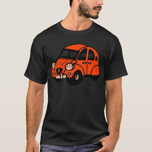 Vintages französisches Auto mit 2 Lebenslauf T-Shirt (Vorderseite)