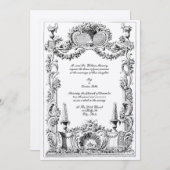 Vintages französisches Barock Rokoko Blumenstrauß Einladung (Vorne/Hinten)