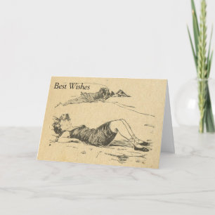 Vintages französisches Bild der Replik, ein Tag im Feiertagskarte