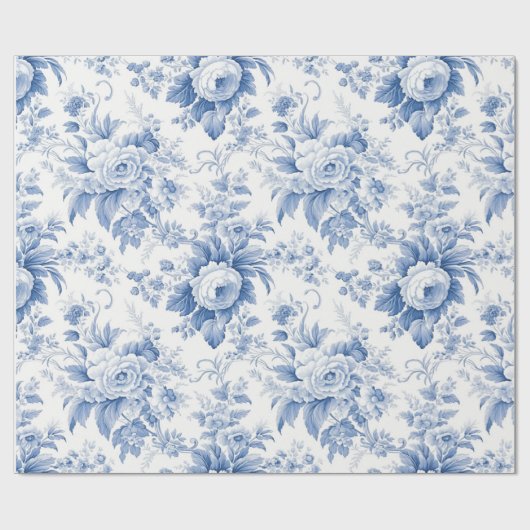 Vintages französisches Blumenschild Geschenkpapier (Flach)