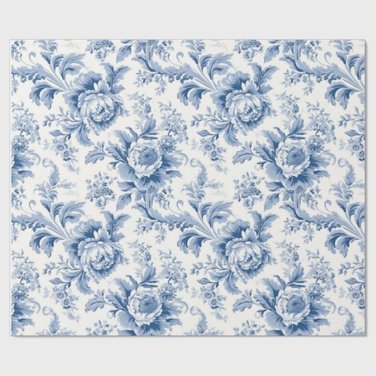 Vintages französisches Blumenschild Geschenkpapier (Flach)