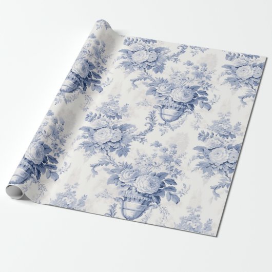 Vintages französisches Blumenschild Geschenkpapier (Ungerollt)