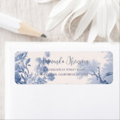 Vintages Französisches Blumentoilblau (Insitu)