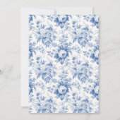 Vintages Französisches Blumentoilblau Dankeskarte (Rückseite)