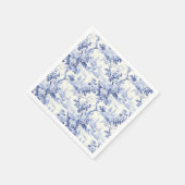 Vintages Französisches Blumentoilblau Serviette (Ecke)