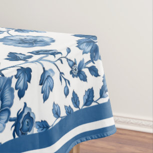 Vintages Französisches Blumentoilette Tischdecke