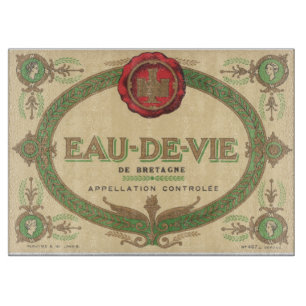 Vintages französisches Brandy-Label Schneidebrett