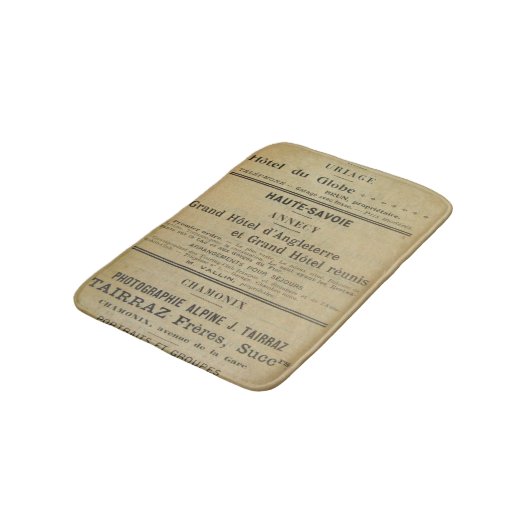 Vintages französisches Buch Badematte (Schrägansicht)