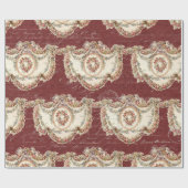 Vintages französisches Burgund-Blumengarland-Dekou Geschenkpapier (Flach)