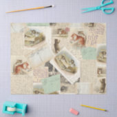 Vintages französisches Cat Postcard Tissue Paper ( Seidenpapier (Basteln)