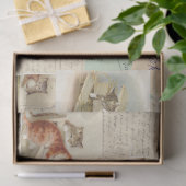 Vintages französisches Cat Postcard Tissue Paper ( Seidenpapier (Geschenk)