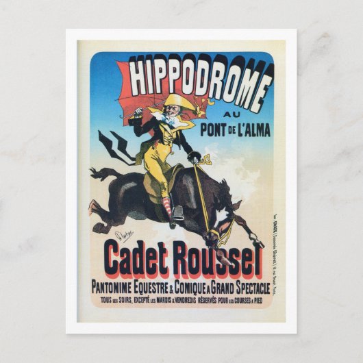 Vintages französisches Chéret Paris hippoad Postkarte (Vorderseite)