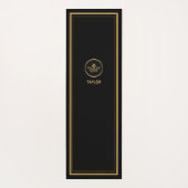 Vintages französisches Crown Gold Black Personalis Yogamatte (Rückseite)