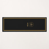 Vintages französisches Crown Gold Black Personalis Yogamatte (Vorderseite (Horizontal))