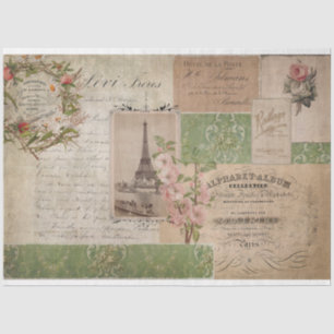 Vintages französisches Drehbuch Ephemera Floral Ei Seidenpapier