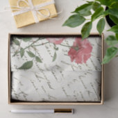 Vintages Französisches Drehbuch Rosa Roses Seidenpapier (Geschenk)