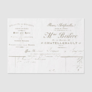 Vintages französisches Ephemera Florist Invoice Sc Seidenpapier