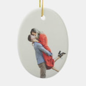 Vintages französisches Familienwappen Rotkörbchen Keramik Ornament (Hinten)