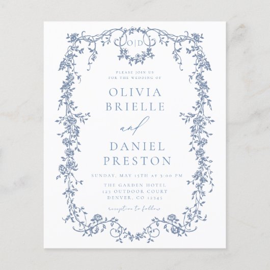 Vintages französisches Foto QR Code Hochzeit (Vorderseite)