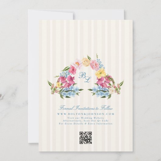 Vintages französisches Foto Save The Date (Rückseite)