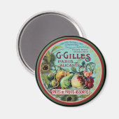 Vintages französisches Fruchtlabel Magnet (Vorderseite/Rückseite)