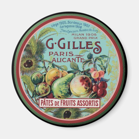 Vintages französisches Fruchtlabel Magnet (Vorne)