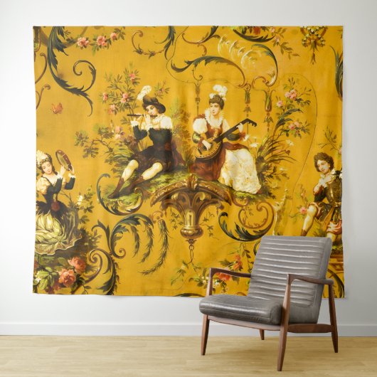Vintages Französisches Gelbtuch Viktorianisch Wandteppich (Beispiel (Horizontal))