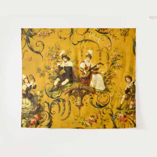 Vintages Französisches Gelbtuch Viktorianisch Wandteppich (Vorderseite (Horizontal))