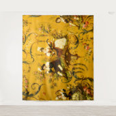 Vintages Französisches Gelbtuch Viktorianisch Wandteppich (Vorderseite)