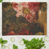 Vintages Französisches Georges Jeannin Rose III Geschirrtuch (Gefaltet)