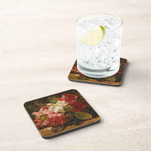 Vintages Französisches Georges Jeannin Rose III Getränkeuntersetzer