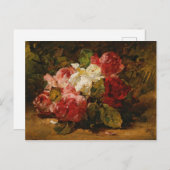 Vintages Französisches Georges Jeannin Rose III Postkarte (Vorne/Hinten)