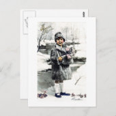 Vintages französisches Girl Winter Postkarte (Vorne/Hinten)