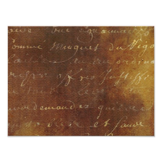Vintages französisches Grunge Script Pergament Pap Fotodruck (Vorne)